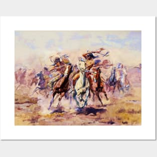 “When Sioux and Blackfeet Meet” by Charles M Russell Posters and Art